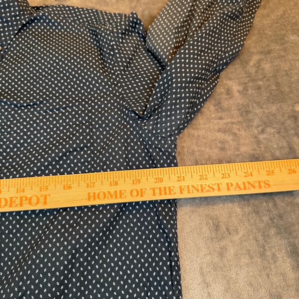 Banana Republic Custom 078 Wash Shirt Mens Medium Navy Blue Slim Fit Geometric - Picture 6 of 9